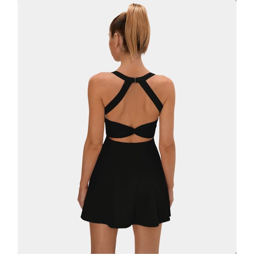 Halara Backless Twisted Dress in Black Size M Easy Peezy Edition - Picture 1 of 6